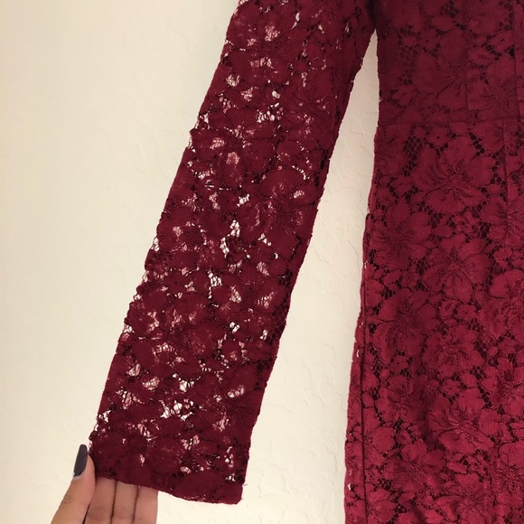 Wayf Say It Out Loud Lace Dress Garnet Red Size L - Picture 4 of 9
